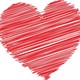 Red scribble heart