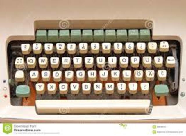 Historia de la máquina de escribir timeline Timetoast