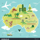 Stock vector cartoon map of australia 170920934