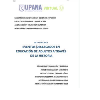 Timeline: Educación de Adultos a través de la Historia (Mirna, Jorge, Nelvin, Horacio y Rocío)