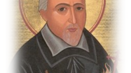 Timeline: San Juan Eudes con un gran corazon en la iglesia