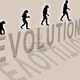 853592 ilustracion sobre la evolucion del hombre y una escritura hecha de pequenas piedras