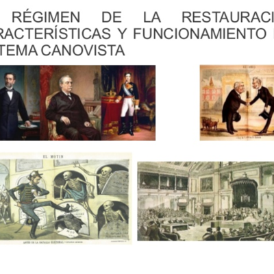 Timeline: TEMA 9; El Régimen de la Restauración. Características y funcionamiento del sistema canovista