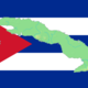 Map flag of cuba
