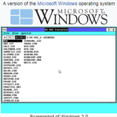 Timeline: windows 2.0