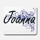 Joanna artistic name design with flowers mousepad