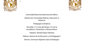 Timeline: Línea del tiempo. Fin de la escolástica, Humanismo y Renacentismo