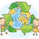 31896275 environmental conservation kids with recycling symbol