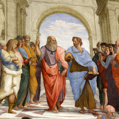 Timeline: Oversigt over Sokrates, Platon og Aristoteles med relevant biografisk og ideologisk/filosofisk info