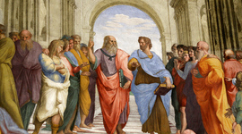 Timeline: Oversigt over Sokrates, Platon og Aristoteles med relevant biografisk og ideologisk/filosofisk info