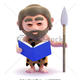 Cavernícola libro de lectura 3d clip art csp21035717
