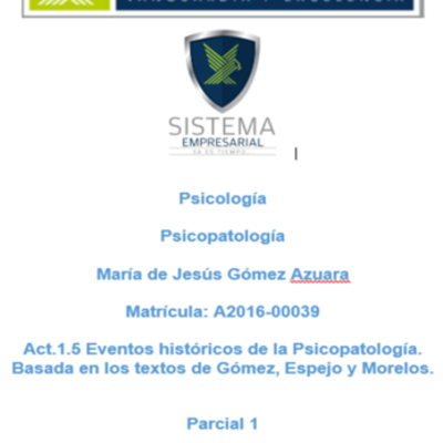Timeline: Eventos históricos de la Psicopatología. Basada en los textos de Gómez, Espejo y Morelos.
