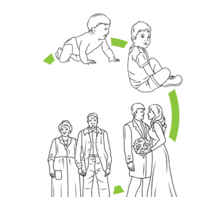 Timeline: Ciclo de vida de un humano - Hoja de trabajo II Instrucciones. En base a la imagen realice una linea de tiempo de su ciclo de vida actual