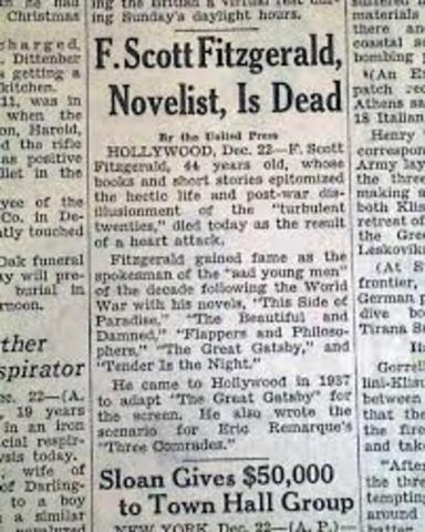 Biography Of F Scott Fitzgerald Written By Jay Smith Timeline