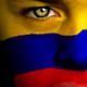 Colombian face and flag
