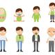 Free man lifecycle from birth to old age vector