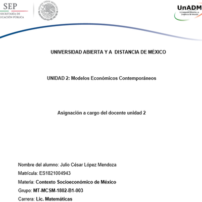 Timeline: Asignación a cargo del docente unidad 2 (Julio López)