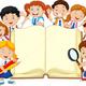 Depositphotos 85455946 stock illustration cartoon school children with book