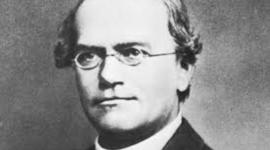 Timeline: Gregor Mendel 1865, padre de la genética, plantea sus leyes sobre la herencia