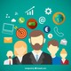 Trabalho em equipe com icones do negocio 23 2147506627