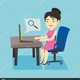 Depositphotos 142119274 stock illustration business woman searching information on