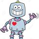 38731813 ilustración de dibujos animados de un ondear robot sonriendo