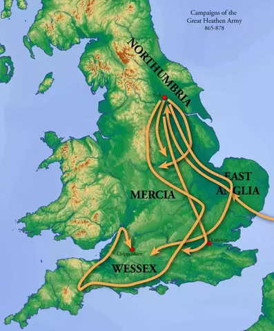 heathen army great battle edington wessex mercia timetoast tell they northumbria aim scandinavian composed arrived tribes members different their