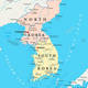 North korea south korea political map with capitals pyongyang and fa3jr4
