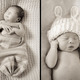 Newborn baby photos cute bunny ears and a sock as props