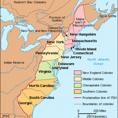 Timeline: 13 Colonies Timeline