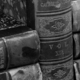 Black and white library photo