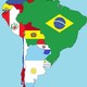 Mapa de america del sur banderas