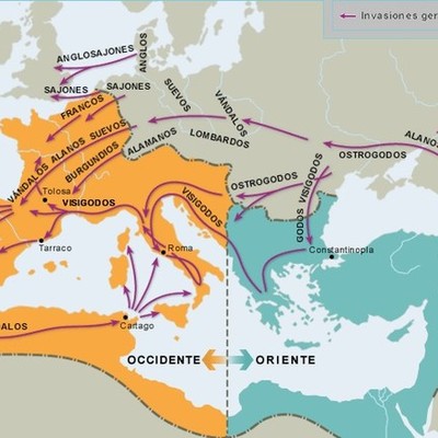 Timeline: EXPANSIÓN TERRITORIAL DE LOS PUEBLOS GERMÁNICOS