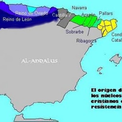 Timeline: Los territorios cristianos en los pirineos  { VIII-XII }  ( Rosa )