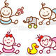 Istockphoto 13874490 happy baby girl and boy cartoon illustration