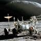 Apollo 15 lunar rover and irwin