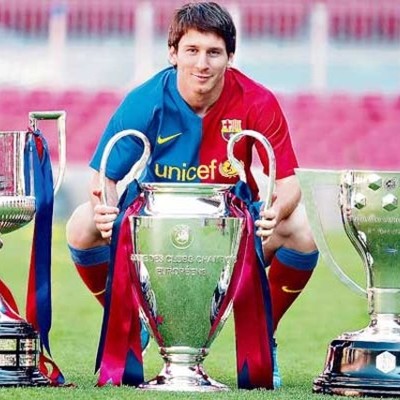 Timeline: Títulos de Leo en el Barcelona