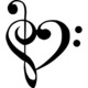 Bass and treble clefs heart c l tattoodonkey com