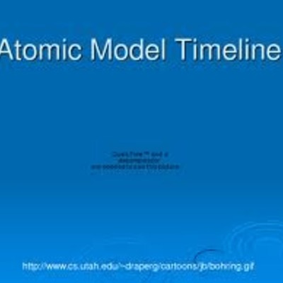 Timeline: Atomic Models and Theory's!!!!!!