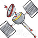 13692 satellite floating in space clipart illustration