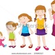 Stock vector illustration of stages of growing up from baby to woman 23585317