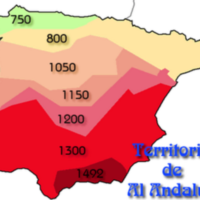 Timeline: Entre 711 y 1492 coexistieron dos grandes espacios: el dominio islamico al sur y los reinos cristianos al norte.