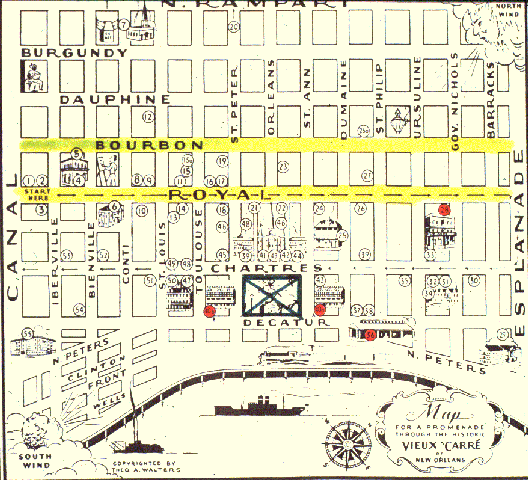 French Quarter Tourist Map