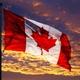 Canada flag sunset