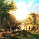 Indians in sunset river landscape 1100x799