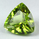 Trillion cut peridot gemstone