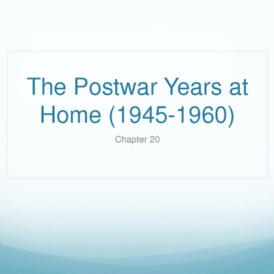Timeline: Jenna Crisci's chapter 27 the postwar years at home timeline