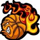 10901993 flaming basketball ball face vector illustration