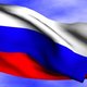 Stock footage waving russia flag over sky with clouds