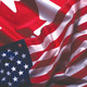 Us and canadian flag
